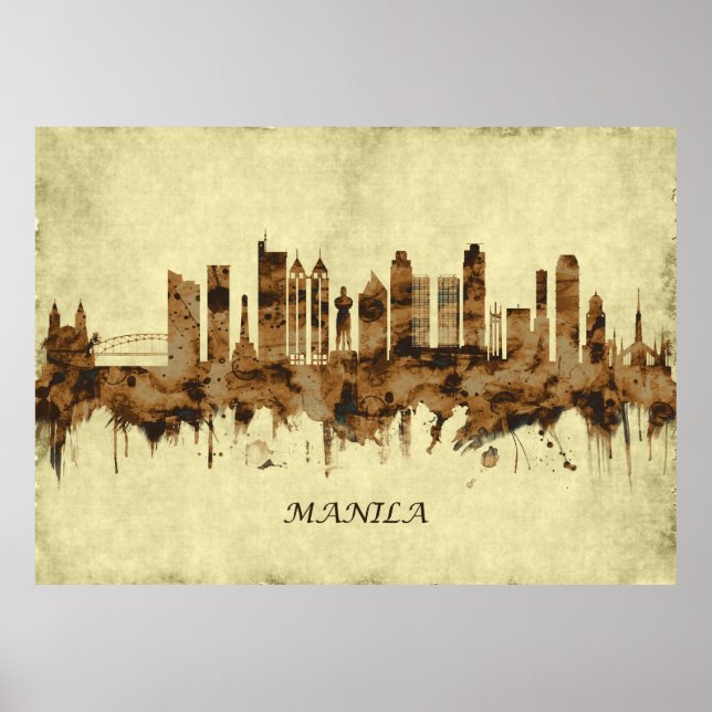 Manila Philippines Cityscape Poster (Vorne)