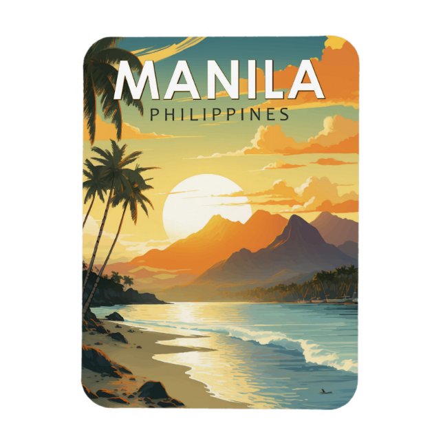 Manila Philippines Reisen Kunst Vintag Magnet (Vertikal)