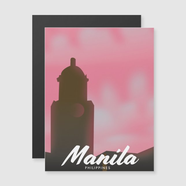 Manila Philippines Reiseplakat. Magnetkarte (Vorne/Hinten)