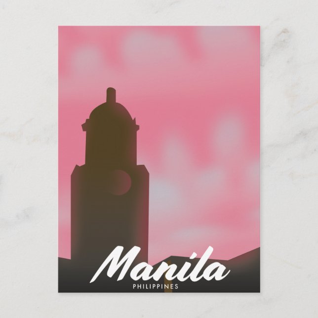 Manila Philippines Reiseplakat. Postkarte (Vorderseite)