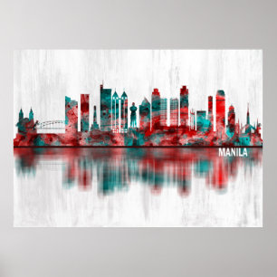 Manila Philippines Skyline Poster