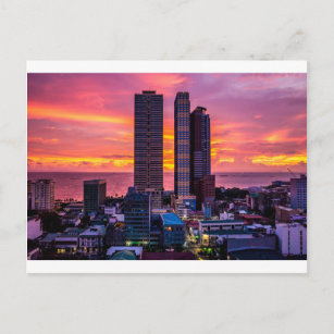 Manila Philippines Skyline Postkarte