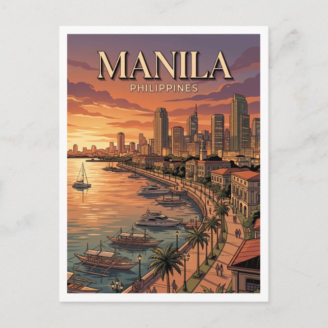 Manilabucht Philippinen Postkarte (Vorderseite)