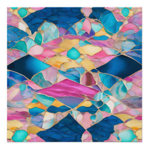 "Manilva" Blaurosa Sand zersplitterte Waves Poster