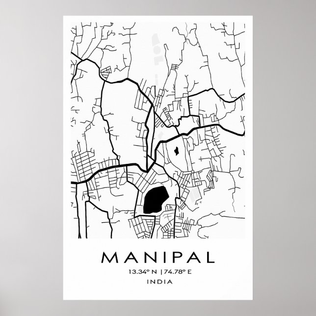 Manipal Map Poster | Karnataka| Indien (Vorne)