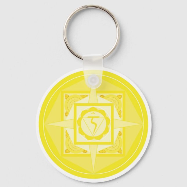 Manipura Chakra Mandala (Solarplexus Chakra) Schlüsselanhänger (Vorderseite)