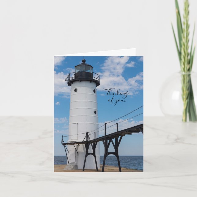 Manistee Lighthouse Denken Sie an Ihre Karte (Vorderseite)