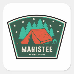 Manistee National Forest Camping Quadratischer Aufkleber