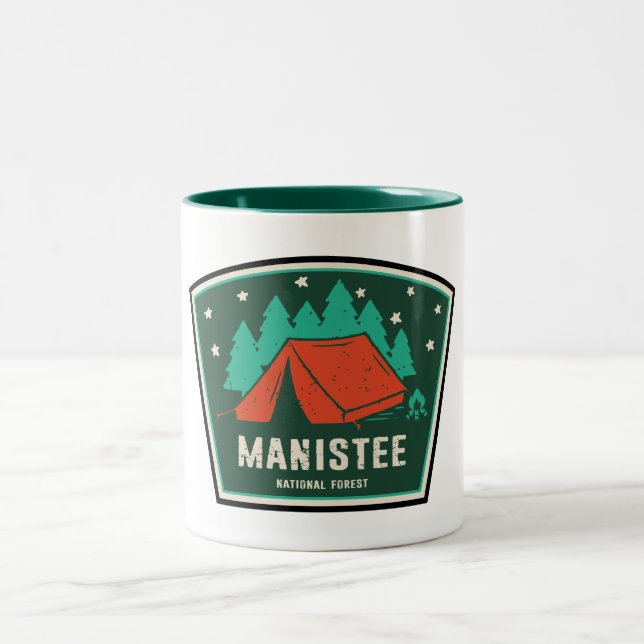 Manistee National Forest Camping Zweifarbige Tasse (Mittel)