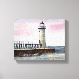 Manistee North Pierhead Lighthouse Stretched Canva Leinwanddruck