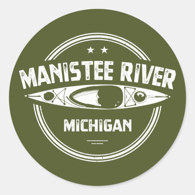 Manistee River, Michigan Runder Aufkleber (Vorderseite)