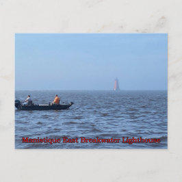 MANISTIQUE-LEUCHTTURM AN EINEM NEBELIGEN TAG Postk Postkarte