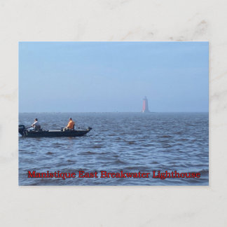 MANISTIQUE-LEUCHTTURM AN EINEM NEBELIGEN TAG Postk Postkarte