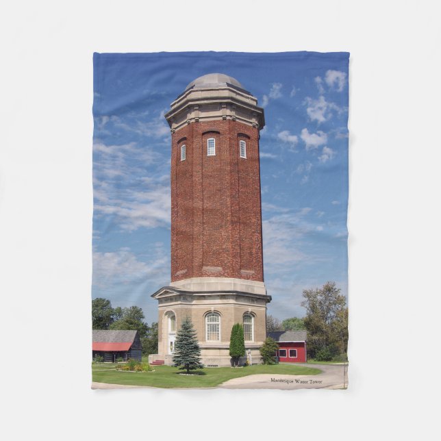 Manistique Water Tower Fleece Decke (Vorderseite)