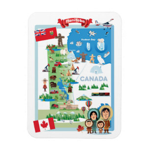 Manitoba Canada Cartoon Poster Magnet