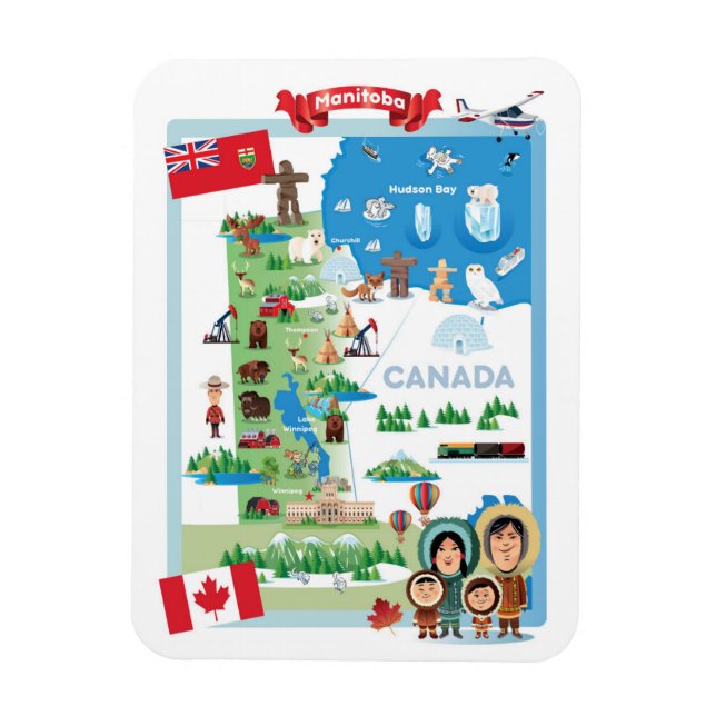 Manitoba Canada Cartoon Poster Magnet (Vertikal)