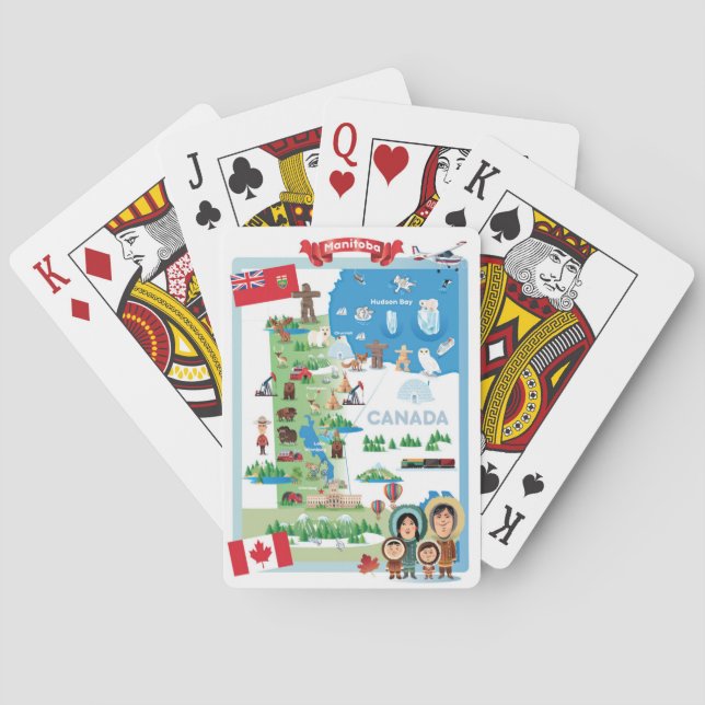 Manitoba Canada Cartoon Poster Spielkarten (Rückseite)