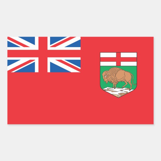 Manitoba-Flagge Rechteckiger Aufkleber (Vorderseite)