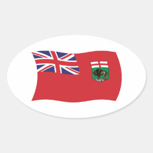 Manitoba-Flaggenaufkleber Ovaler Aufkleber