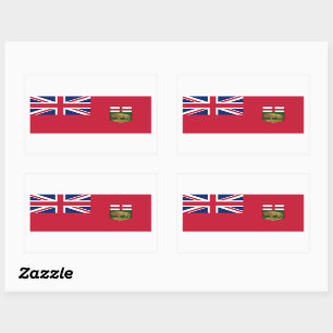 Manitoba Flags Graphic Rechteckiger Aufkleber