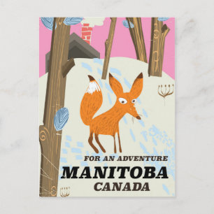 Manitoba Kanada Vintage-Reiseposter Postkarte
