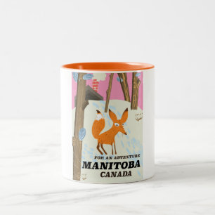 Manitoba Kanada Vintages Reiseplakat Zweifarbige Tasse