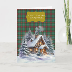 Manitoba Provincial Tartan Weltweihnachten Feiertagskarte