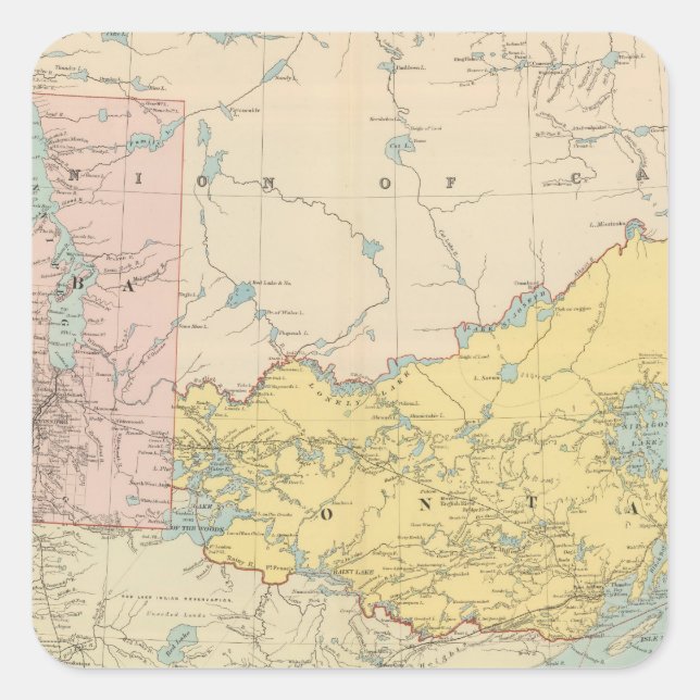 Manitoba Quadratischer Aufkleber (Vorderseite)