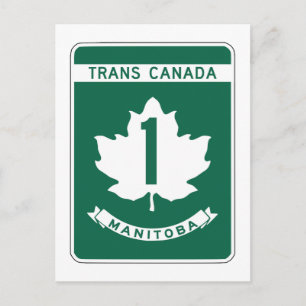 Manitoba, Trans-Canada Highway-Zeichen Postkarte