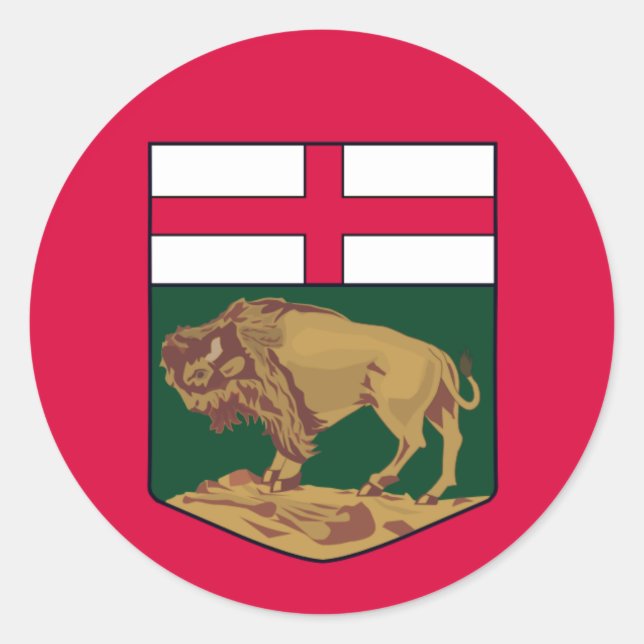 Manitoba-Wappen - KANADA Runder Aufkleber (Vorderseite)