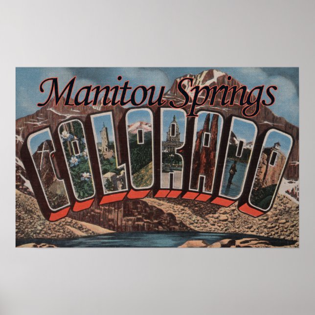 Manitou Springs, Colorado - Große Buchstabenszenen Poster (Vorne)