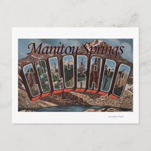Manitou Springs, Colorado - Große Buchstabenszenen Postkarte