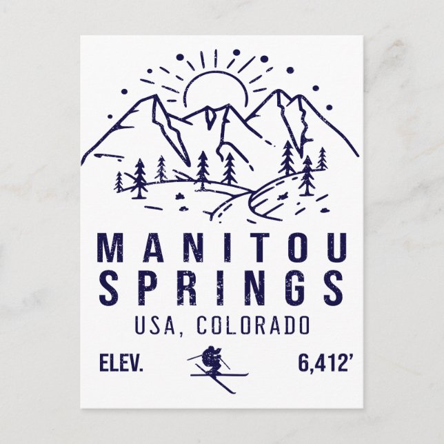 Manitou Springs Colorado Minimalistisch Souvenirs Postkarte (Vorderseite)