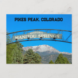 Manitou Springs Sign Framing Pikes Peak, Colorado Postkarte