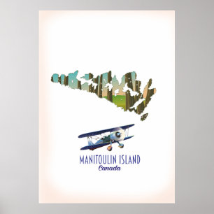 Manitoulin Island Kanada Karte Poster