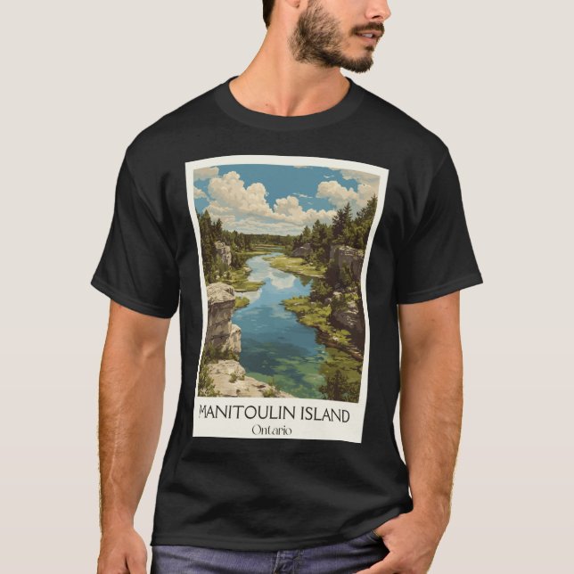 Manitoulin Island Ontario Freshwater Island Scener T-Shirt (Vorderseite)