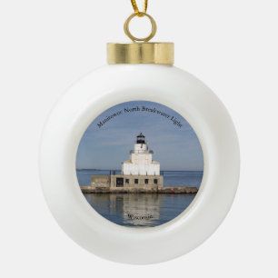 Manitowoc Nordwellenbrecher-Lichtverzierung Keramik Kugel-Ornament