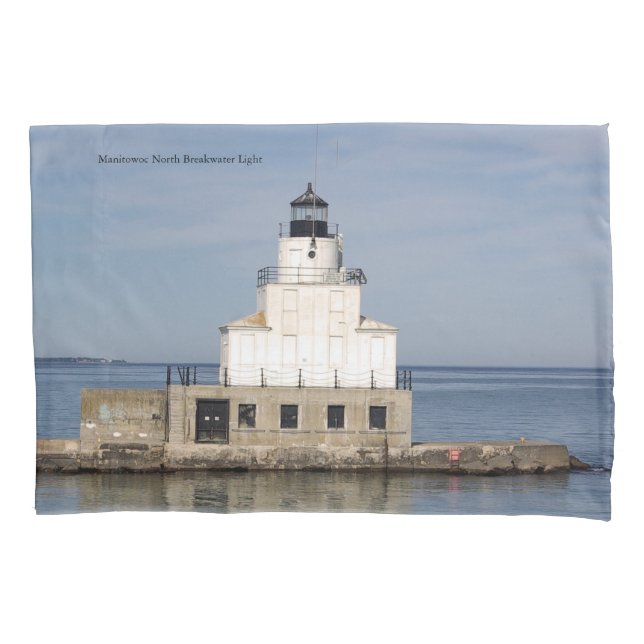 Manitowoc North Breakwater Hellkissen Kissenbezug (Vorderseite)