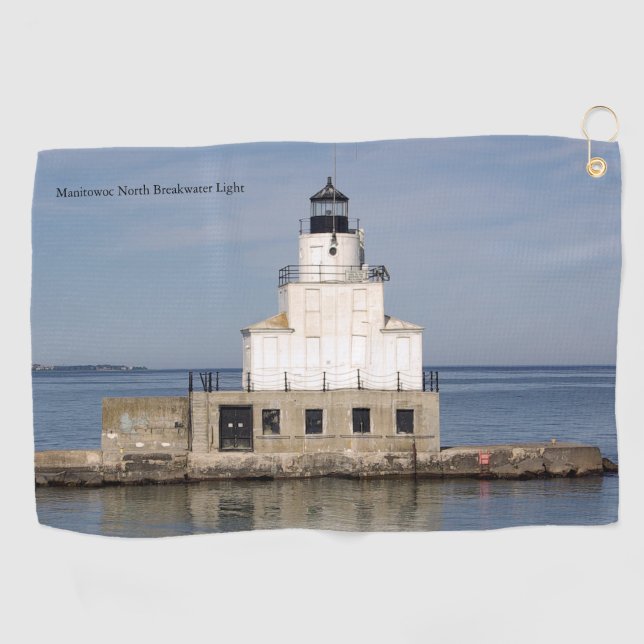 Manitowoc North Breakwater Light Golf Handtuch (Horizontal)