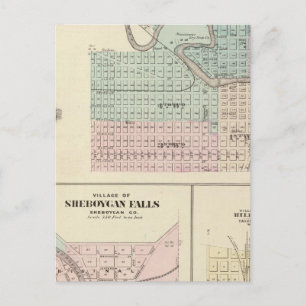 Manitowoc, Sheboygan und Hilbert, Wis Postkarte