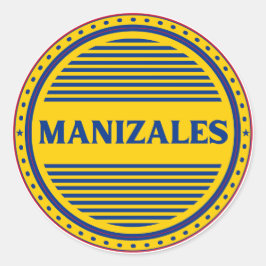 Manizales City Pride Emblem – Colombian Identity Runder Aufkleber