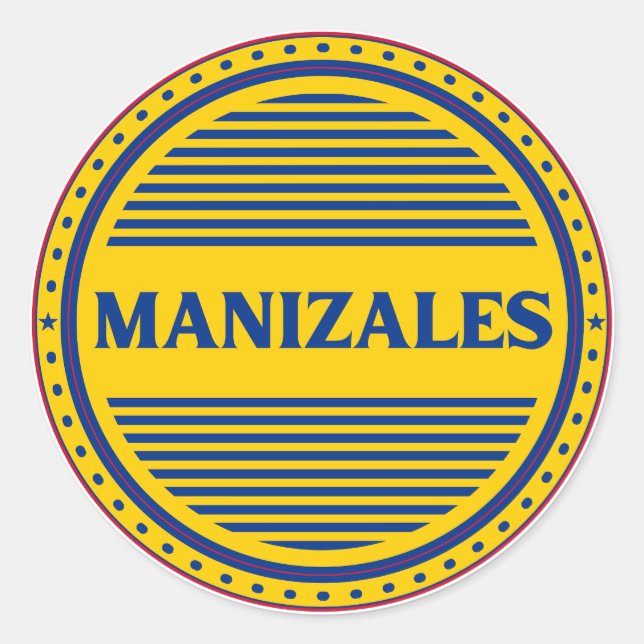 Manizales City Pride Emblem – Colombian Identity Runder Aufkleber (Vorderseite)