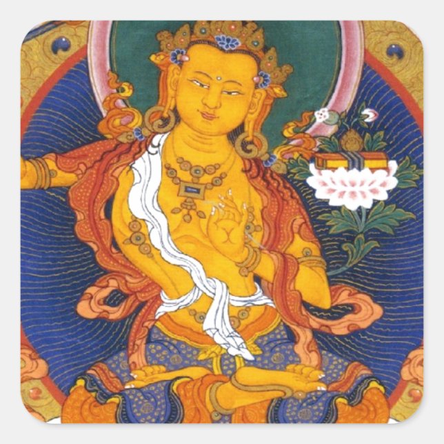 MANJUSHRI TIBET MYTHOLOGY QUADRATISCHER AUFKLEBER (Vorderseite)