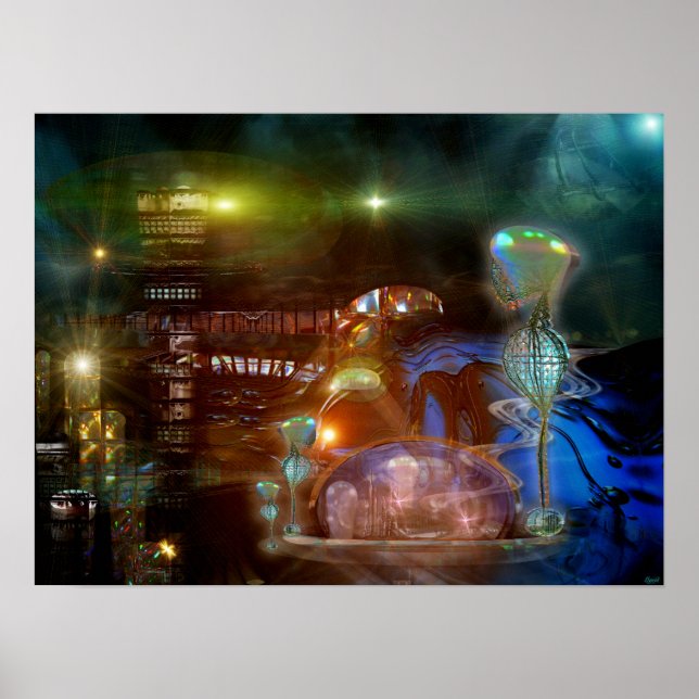 Mankdelle Futuristic City Print Poster (Vorne)