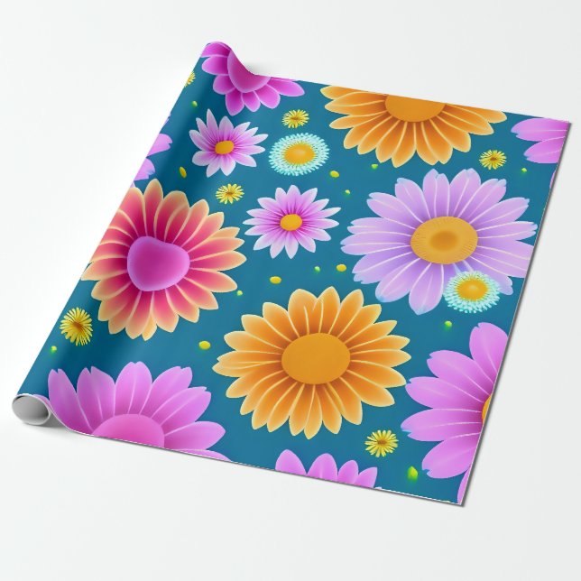 MankDhani Blume Musterpapier Geschenkpapier (Ungerollt)