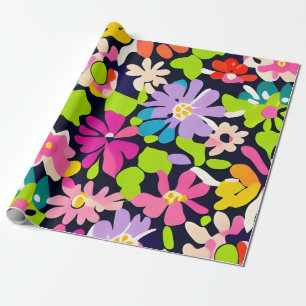 MankDhani-Muster für farbenfrohe Blume Geschenkpapier