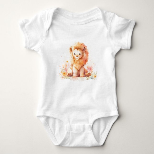 Manly Baby Lion Cub, Baby Shower Geschenk Baby Strampler (Vorderseite)