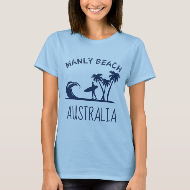 Manly Beach Australia surfen T-Shirt (Vorderseite)