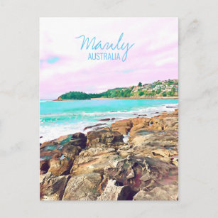 Manly Beach Surf Australien Reisen Postkarte