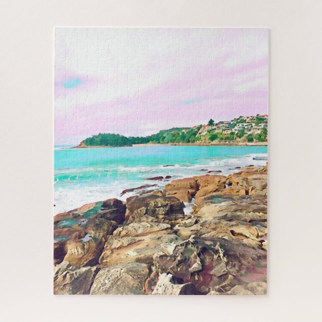 Manly Beach Surf Australien Reisen Puzzle (Vertikal)